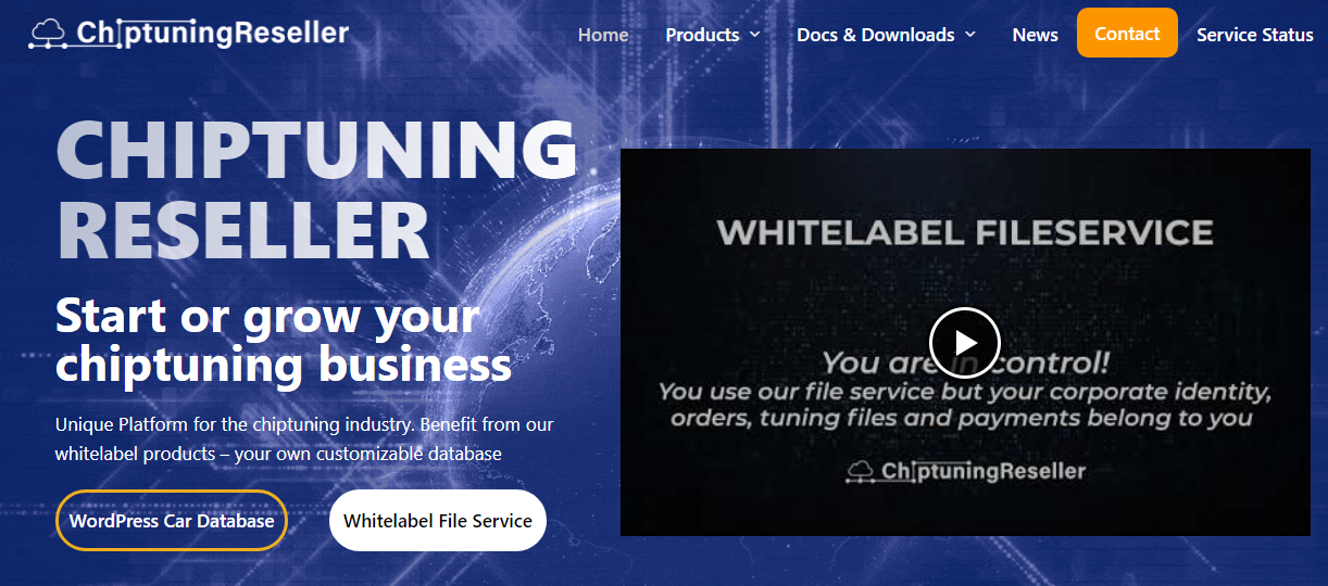 CHIPTUNING RESELLER Start or grow your chiptuning business Unique Platform for the chiptuning industry. Benefit from our whitelabel products – your own customizable database