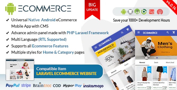 Android Ecommerce - Universal Android Ecommerce / Store Full Mobile App with Laravel CMSa Version: 1.0.21